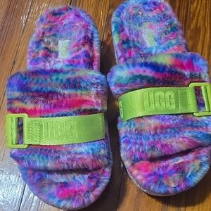 UGG Multicolor Fluffita Pixelate Slides